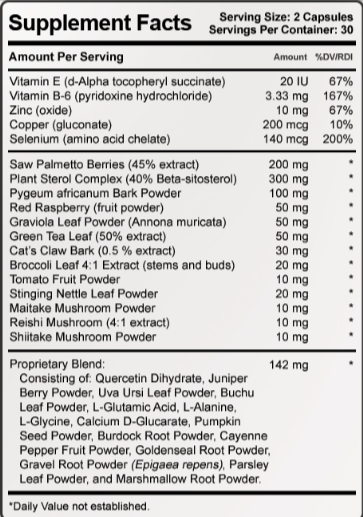 Prostate 911 Supplement Facts