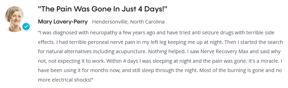 Nerve Recovery Max Customer Reviews