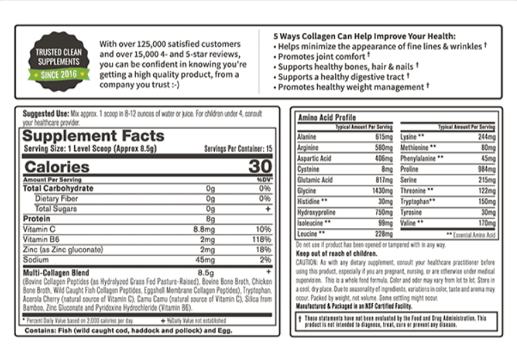 Organixx Clean Sourced Collagen-Supplement-facts